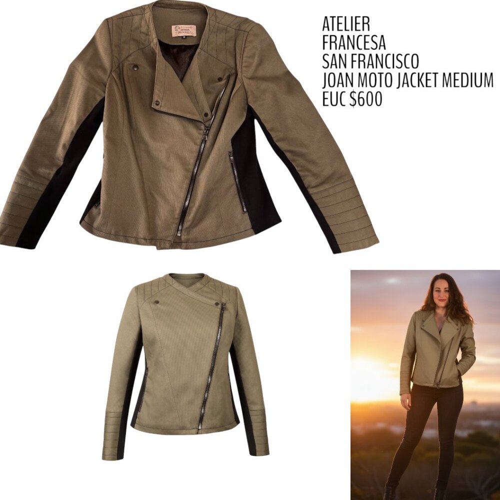 $600 ATELIER FRANCESCA SAN FRANCISCO JOAN MOTO JACKET MEDIUM EUC